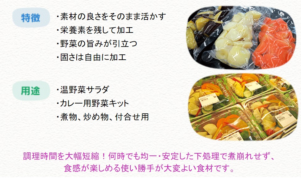 ファームドゥのソフトスチーム野菜の説明